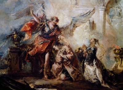 Der Engel segnet Tobias (Detail) von Giovanni Antonio Guardi