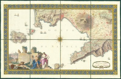 1794 Karte des Golfs von Neapel von Giovanni Antonio Rizzi Zannoni