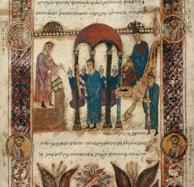 Rezitation des Exulet während der Osternacht. Exultet der Kathedrale von San Sabino in Bari von Phillipe de Marlier