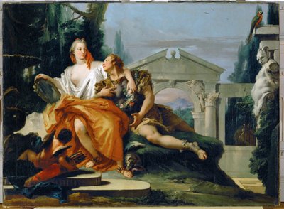 Rinaldo unter dem Bann von Armida. Aus Torquato Tassos von Giovanni Battista (1696-1770) Tiepolo