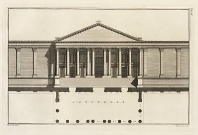 Aufrecht des Haupteingangs zum Tempelhof, 1753 von Giovanni Battista Borra