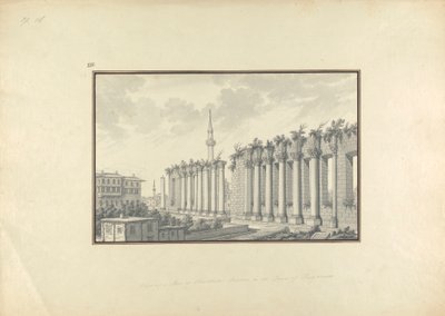 Ansicht der Ruinen des Asklepiions in Pergamon von Giovanni Battista Borra