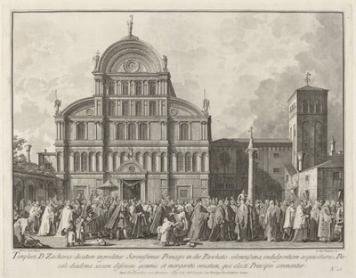 Besuch des Dogen in San Zaccaria am Ostersonntag von Giovanni Battista Brustolon after Canaletto