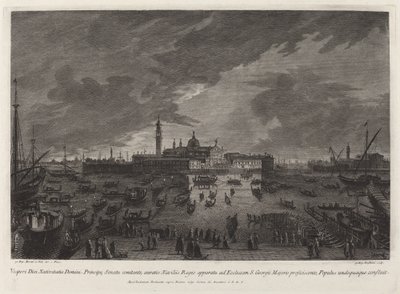 Weihnachtsprozession nach San Giorgio Maggiore von Giovanni Battista Brustolon after Giovanni Battista Moretti