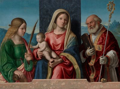 Jungfrau und Kind mit den Heiligen Katharina und Nikolaus von Giovanni Battista Cima da Conegliano