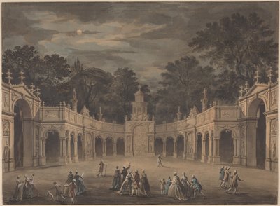 Ein Entwurf für Illuminationen zur Feier des Geburtstags von König George III von Giovanni Battista Cipriani