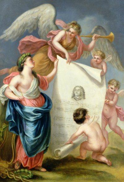 Allegorische Studie für einen Gedenkdruck von Händel von Giovanni Battista Cipriani