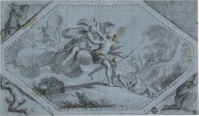 Deckendekoration mit Venus und Adonis von Giovanni Battista Cipriani