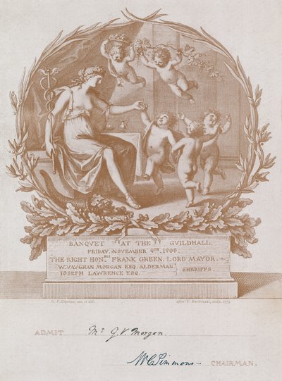 Einladung zu einem Bankett in der Guildhall, London, am 9. November 1900 von Giovanni Battista Cipriani