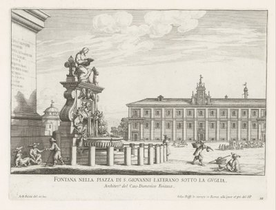 Brunnen auf der Piazza di San Giovanni in Laterano in Rom (Brunnen von Rom) von Giovanni Battista Falda
