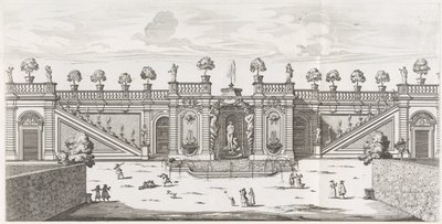 Fontein van Venus in den Gärten der Villa Doria Pamphilj in Rom von Giovanni Battista Falda