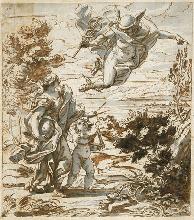 Merkur führt Geographie von Giovanni Battista Gaulli