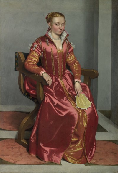 Porträt einer Dame (La Dama in Rosso) von Giovanni Battista Moroni