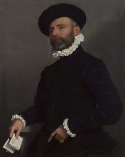 Porträt eines Mannes mit einem Brief von Giovanni Battista Moroni
