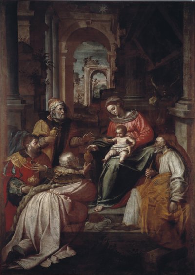 Anbetung der Könige (Giovanni Battista Perolli, 1567, Genua, Museo Diocesano) von Giovanni Battista Perolli