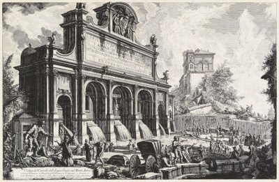 Ansicht des Castello dell’Acqua Paola auf dem Monte Aureo (Gianicolo) von Giovanni Battista Piranesi