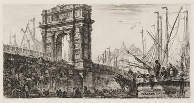 Triumphbogen des Trajan in Ancona, Tafel 28 aus Einige Ansichten von Triumphbögen und anderen Denkmälern von Giovanni Battista Piranesi