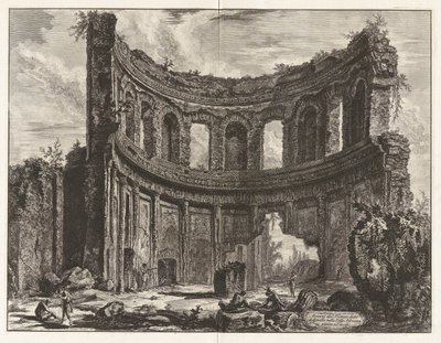 Überreste des Tempels, der als Apollotempel in der Villa Adriana bei Tivoli bezeichnet wird von Giovanni Battista Piranesi