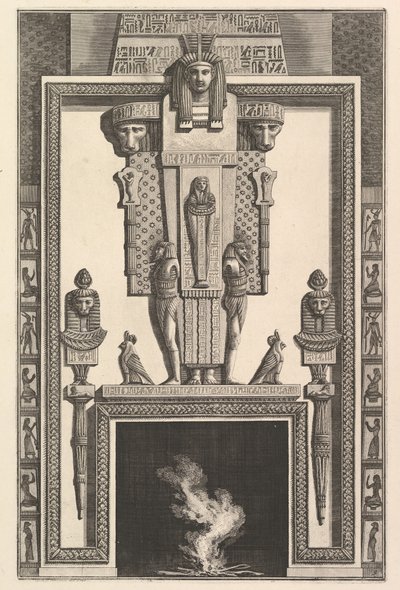 Kamin im ägyptischen Stil: Mumie über einer großen Karyatide über dem Sturz, 1769 von Giovanni Battista Piranesi