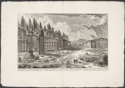 Forum Romanum mit dem Tempel des Jupiter Stator in Rom von Giovanni Battista Piranesi