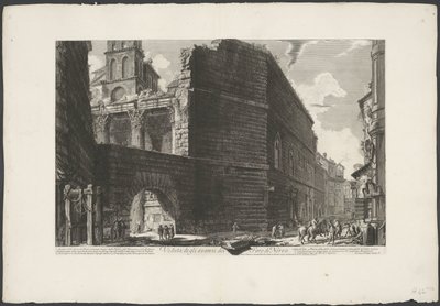 Forum des Augustus in Rom (Veduta degli avanzi del Foro di Nerva) (Gezichten op Rome) (Vedute di Roma disegnate ed incise da Giambattista Piranesi architetto Veneziano) von Giovanni Battista Piranesi