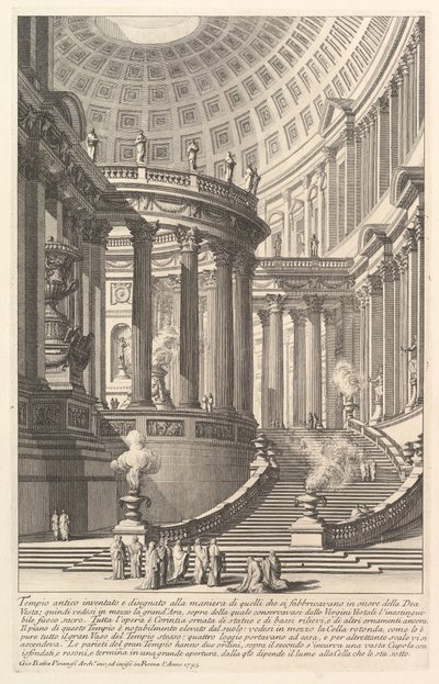 Imaginärer antiker Tempel im Stil derer, die zu Ehren der Göttin gebaut wurden, ca. 1750 von Giovanni Battista Piranesi