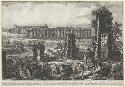 Alte Stadtmauer und Tempel in Paestum von Giovanni Battista Piranesi