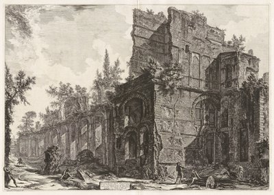 Ruinen einer der Soldatenunterkünfte in der Nähe eines der bedeutenden Gebäude von Hadrian in seiner Villa in Tivoli von Giovanni Battista Piranesi