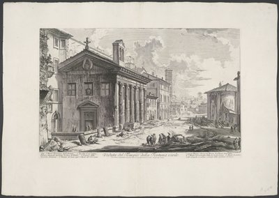 Tempel des Portunus in Rom von Giovanni Battista Piranesi