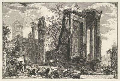 Tempel der Vesta und Tempel der Tiburtinischen Sibylle in Tivoli (Gezichten op Rome) von Giovanni Battista Piranesi