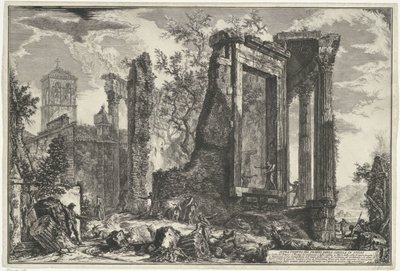Tempel der Vesta und der Tempel der Tiburtinischen Sibylle in Tivoli von Giovanni Battista Piranesi