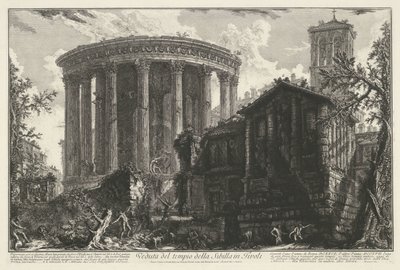 Tempel der Vesta und der Tempel der Tiburtinischen Sibylle in Tivoli von Giovanni Battista Piranesi