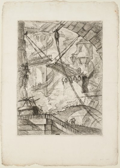 Die Zugbrücke, Platte 7 aus Imaginary Prisons von Giovanni Battista Piranesi