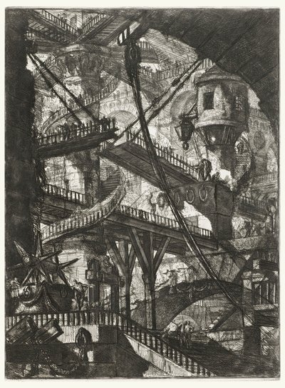 Die Zugbrücke, Platte VII aus der Serie Carceri d