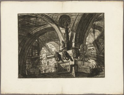 Der Pier mit einer Lampe, Platte 15 aus Imaginäre Gefängnisse von Giovanni Battista Piranesi