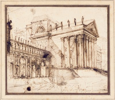 Das Portikus und die Fassade eines aufwendigen neoklassizistischen Gebäudes von Giovanni Battista Piranesi