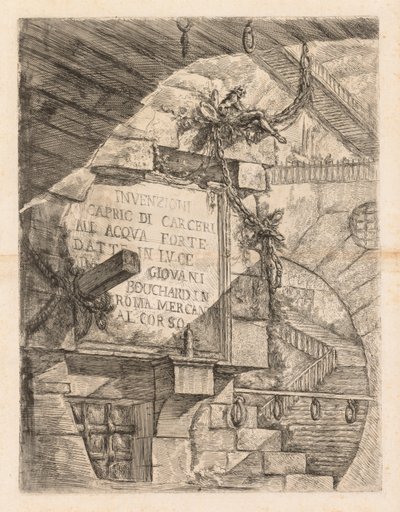 Die Gefängnisse: Titelseite -- Inneres eines Gefängnisses von Giovanni Battista Piranesi
