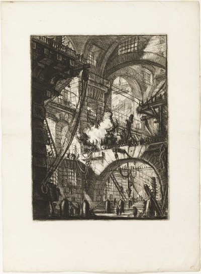 Das rauchende Feuer, Platte 6 aus den imaginären Gefängnissen von Giovanni Battista Piranesi