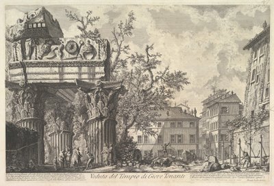 Der Tempel des Vespian Veduta del Tempio di giove Tonante, ca. 1756 von Giovanni Battista Piranesi