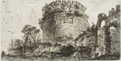 Grab der Caecilia Metella genannt Capo di Bove [Ochsenkopf], Platte zwanzig aus Einige Ansichten von Triumphbögen und anderen Denkmälern von Giovanni Battista Piranesi