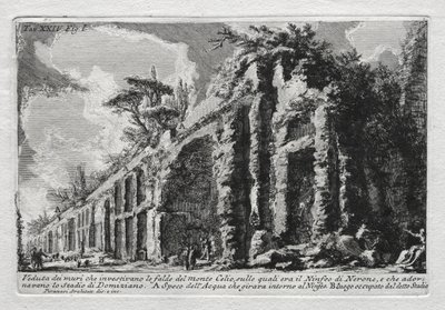 Veduta dei muri che investivano le falde del Monte Celio von Giovanni Battista Piranesi
