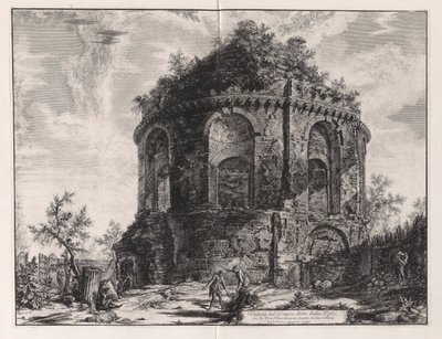 Ansicht des sogenannten Tempels des Hustens an der Via Tiburtina, eine Meile von Tivoli entfernt, aus Vedute di Roma (Ansichten von Rom) von Giovanni Battista Piranesi