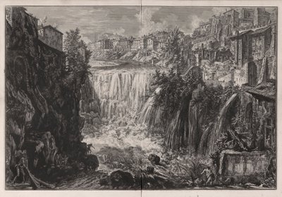 Ansicht des Wasserfalls von Tivoli, aus Vedute di Roma von Giovanni Battista Piranesi