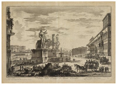 Veduta della Piazza di Monte Cavallo (del Quirinale) von Giovanni Battista Piranesi