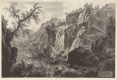 Ansicht der kleinen Wasserfälle in Tivoli, aus Vedute di Roma (Ansichten von Rom) von Giovanni Battista Piranesi