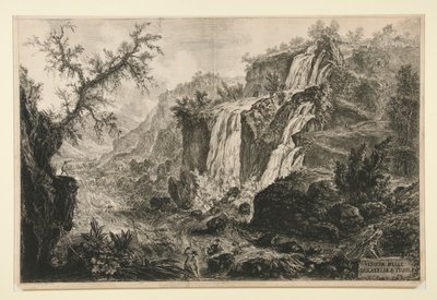 Veduta delle Cascatelle a Tivoli (Ansicht der kleinen Wasserfälle in Tivoli), aus Vedute di Roma von Giovanni Battista Piranesi