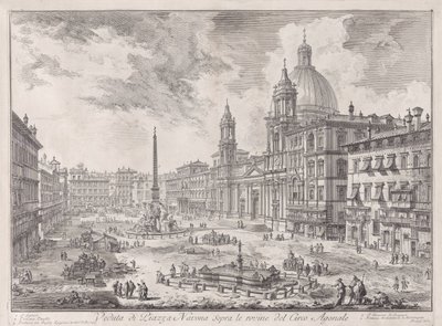 Ansicht von Piazza Navona über den Ruinen des Circus Agonale, aus Vedute di Roma (Ansichten von Rom) von Giovanni Battista Piranesi