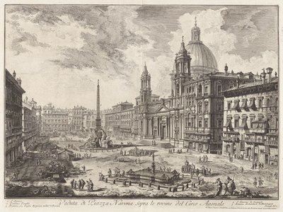 Ansicht der Piazza Navona über den Ruinen des Circus Agonale, aus Vedute di Roma (Ansichten von Rom) von Giovanni Battista Piranesi