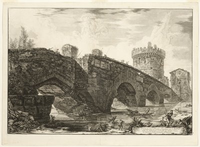 Ansicht von Ponte Lugano am Anio, aus Ansichten von Rom von Giovanni Battista Piranesi