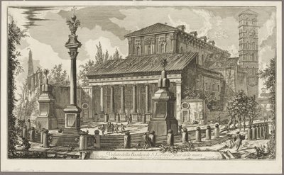 Ansicht der Basilika S. Lorenzo fuori delle Mura, aus Ansichten von Rom von Giovanni Battista Piranesi